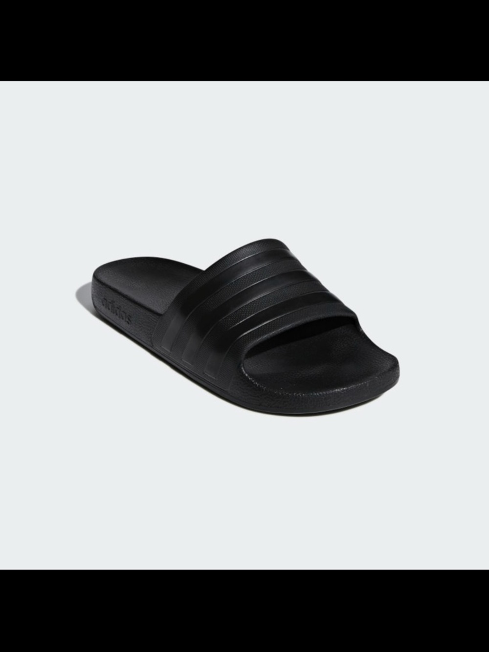 adidas Black Slide Sandal with Three Stripes